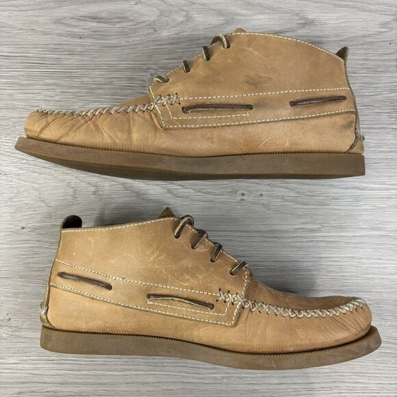 Sperry Top Sider Brown Leather Chukka Ankle Boots Sahara Men’s Lace Up 7.5M - Picture 5 of 14